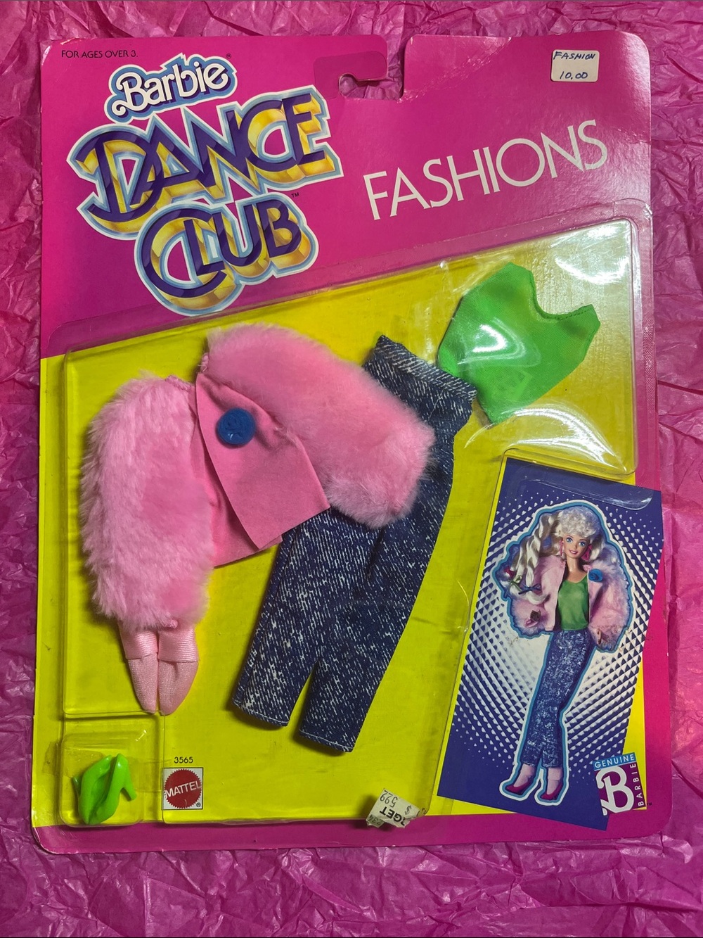 vintage 1989 Barbie Dance Club Fashions set (Mattel Item #3565) NRFB